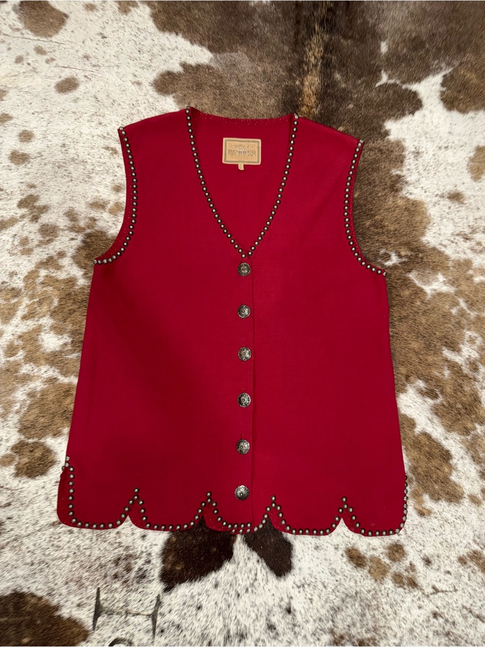 Double D Ranch Red Studded Vest